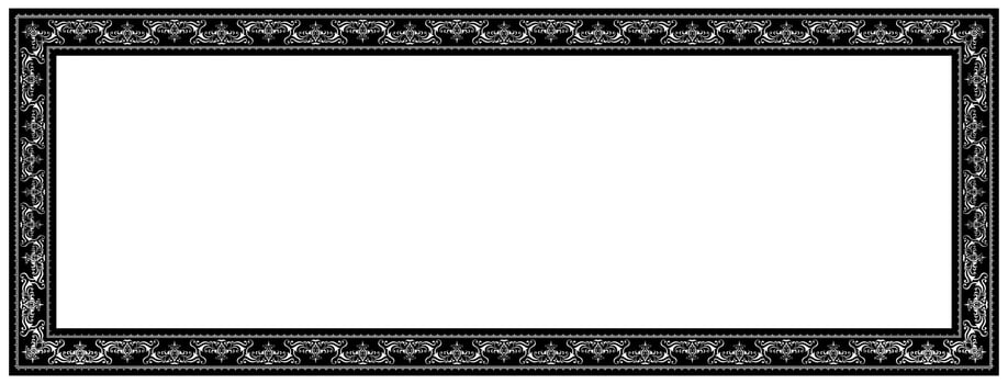 Black frame for name tag Vintage line prayer frame pattern for decoration. vector