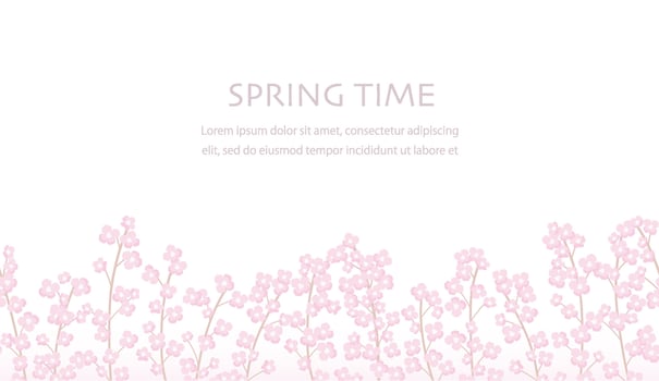 Seamless Floral Background Illustration With Text Space. Horizontally Repeatable. vector