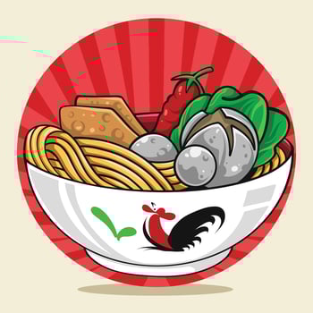 Chinese food in a bowl illustration vector