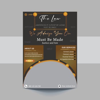 Law firm flyer template. Law Firm And Consultancy Flyer.Legal law firm flyer poster leaflet template design vector