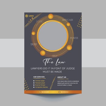 Law firm flyer template. Law Firm And Consultancy Flyer.Legal law firm flyer poster leaflet template design vector