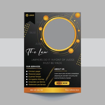 Law firm flyer template. Law Firm And Consultancy Flyer.Legal law firm flyer poster leaflet template design vector