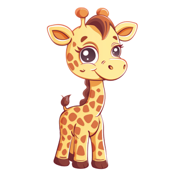 Cute cartoon baby giraffe png