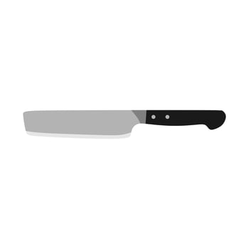 nakiri japanese kitchen knife illustration isolated on white background. A traditional Japanese kitchen knife with a steel blade and wooden handle. vector