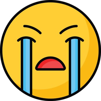 Get this amazing crying emoji design, customizable vector
