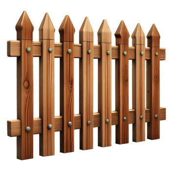 Realistic wooden fence with detailed texture on a clear background png