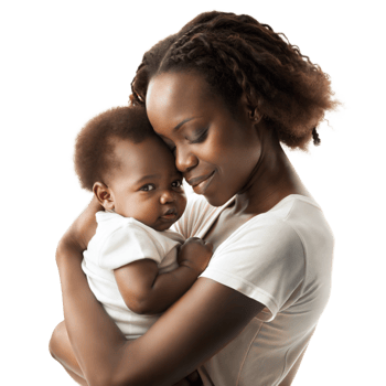 Loving mother embracing her cute baby with affection png