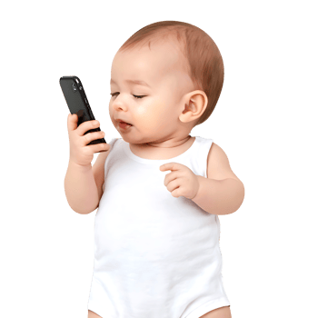 Cute baby Holding Empty Screen Mobile png