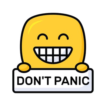 Dont panic emoji design, customizable flat style vector