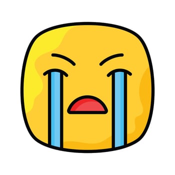 Get this amazing crying emoji design, customizable vector