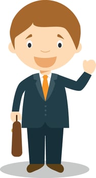 Cute cartoon illustration of a businessman vector