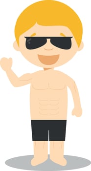 Cute cartoon illustration of a model vector