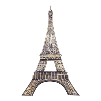 Eiffel tower. A hand-drawn watercolor illustration. Isolate. The sights of France. Designed for flyers, banners and postcards. For invitations, posters and stickers. for stickers and prints. png