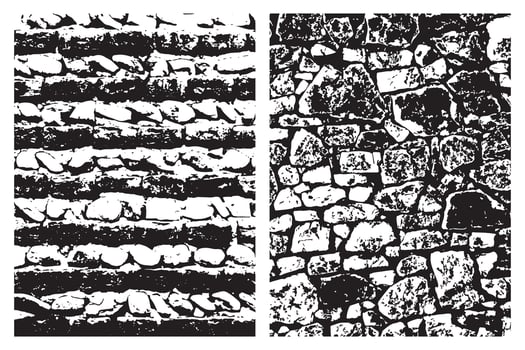 Set of Brick Stone Wall Grunge Textures vector