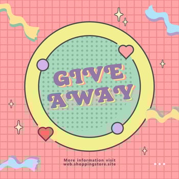 y2k give away template design poster for social media content post vector