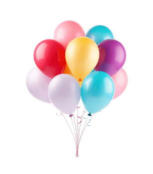 Colorful Balloons isolated on transparent background png