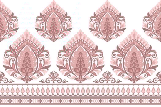 Damask pattern background Geometric ethnic oriental ikat seamless pattern traditional Design for background, carpet, wallpaper, clothing, wrapping, Batik, fabric, illustration embroidery style. vector