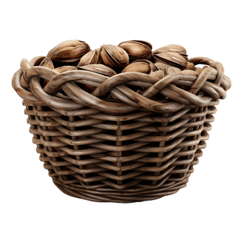Almonds in a basket on Transparent background png