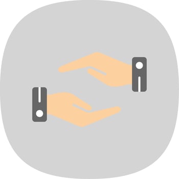 Support Hands Gesture Flat Curve Icon Design vector