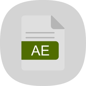 AE File Format Flat Curve Icon Design vector