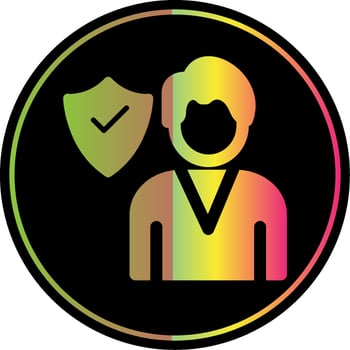 Employee Insurance Glyph Due Color Icon Design vector
