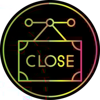 Close Line Gradient Due Color Icon Design vector