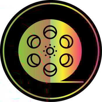 Film Reel Glyph Due Color Icon Design vector