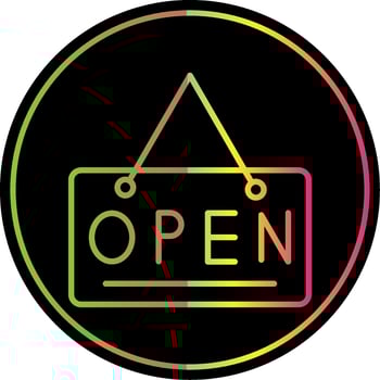 Open Sign Line Gradient Due Color Icon Design vector