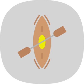 Kayak Flat Curve Icon Design vector