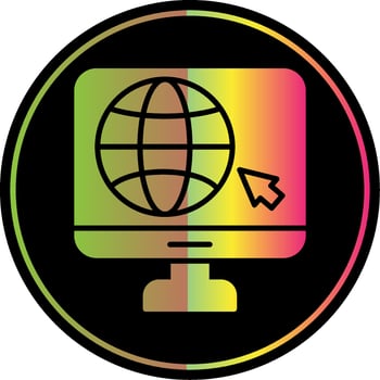 Website Glyph Due Color Icon Design vector