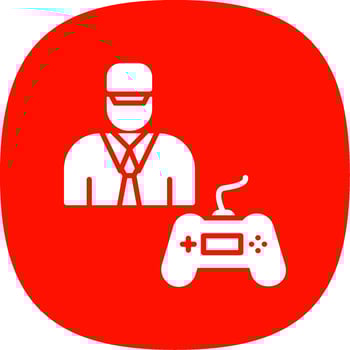 Gamer Glyph Curve Icon Design vector