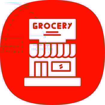 Grocery Store Glyph Curve Icon Design vector