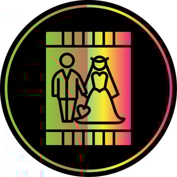 WEDDING INVITATION Glyph Due Color Icon Design vector