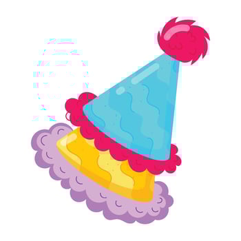 Birthday Caps Flat Stickers vector