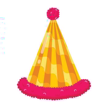 Birthday Caps Flat Stickers vector