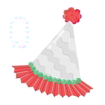 Birthday Hats Flat Stickers vector