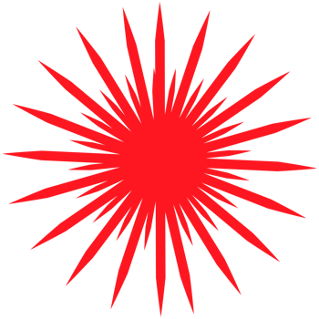 . Red beams firework. Best for sale sticker, price tag, quality mark. png