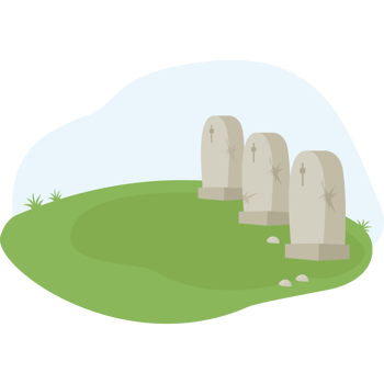 Cemetery. Stone graves in grass png