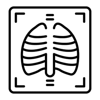 X Ray Line Icon vector