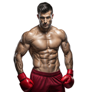 Man in Red Shorts and Boxing Gloves png