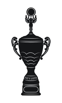Champions trophy icon illustration. First place award sign. Victory symbol. vector