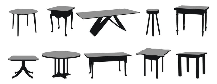 image of single tables. Piece of the interior vector