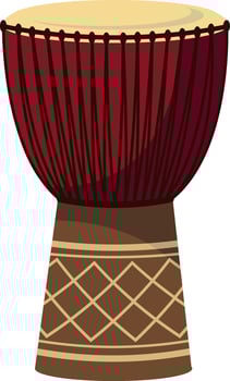 illustration of a djembe in cartoon style isolated on white background vector