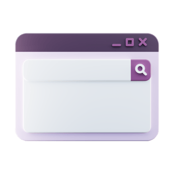 Desktop Search Engine Website 3D Render png