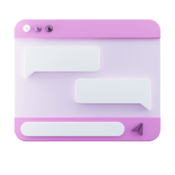 Desktop Messenger UI 3D Illustration png