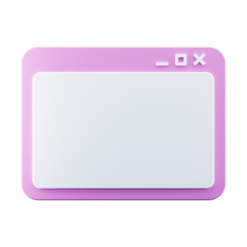 Desktop Pop Up Window 3D Render png