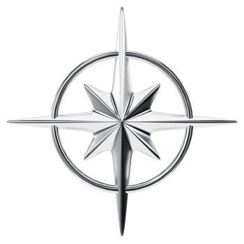 Y2K Chrome Compass Star png