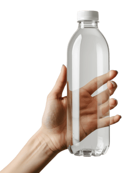 hands holding water bottle isolated on transparent background png