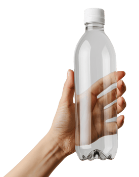 hands holding water bottle isolated on transparent background png