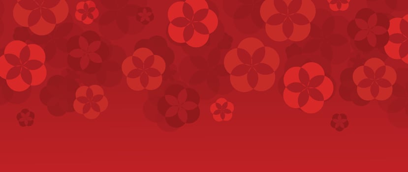 Happy Chinese new year background . Luxury wallpaper design with chinese cherry blossom flower on red background. Modern luxury oriental illustration for cover, banner, website, decor. vector
